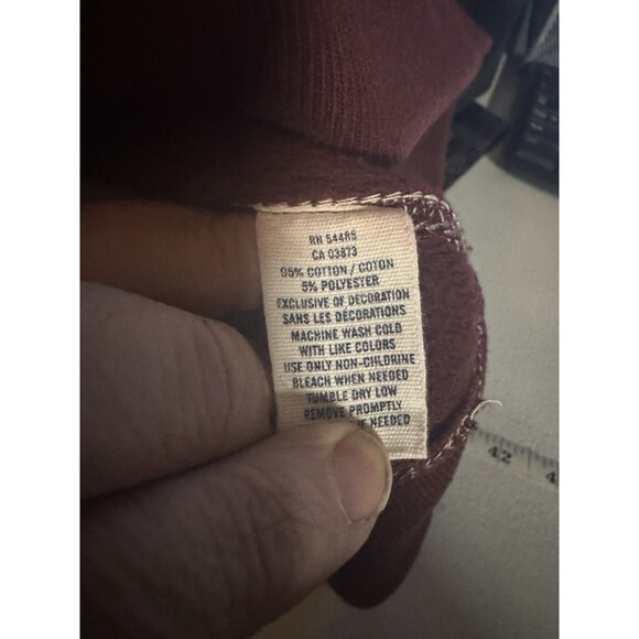 VINTAGE AMERICAN EAGLE Mens Maroon Graphic Y2K Hoodie Size X Heavy Drawstring - Picture 11 of 11